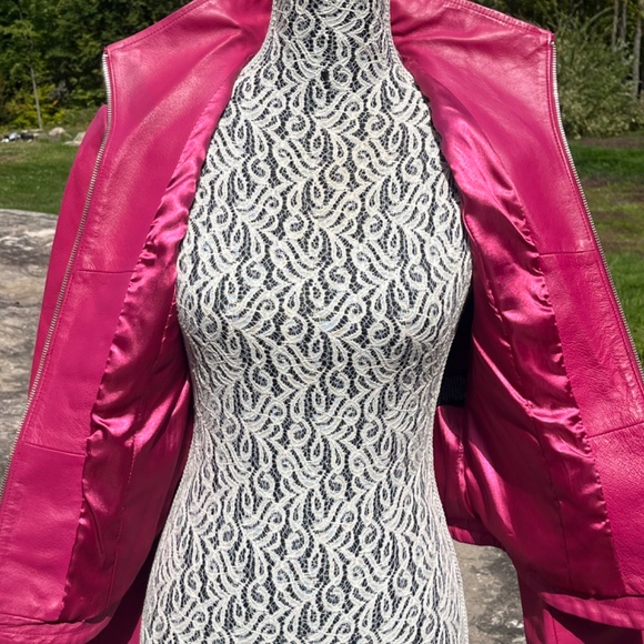 OXYHO Sorento genuine leather barbie pink jacket - Picture 6 of 6